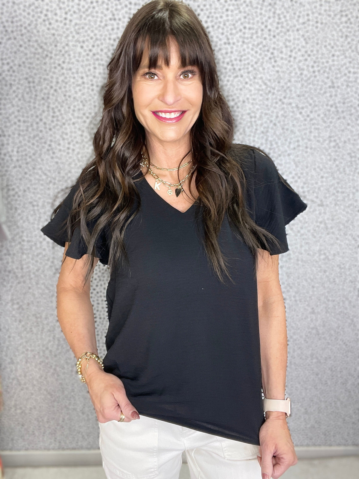 Keep Your Cool Flutter Sleeve V Neck In 4 Colors *Final Sale*