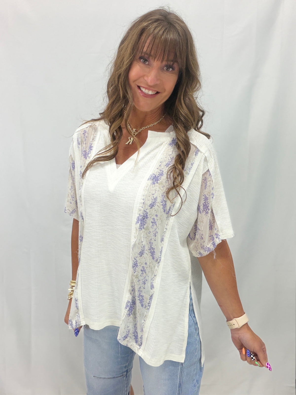 Pol Floral Fanciness Short Sleeve Top in 2 Colors *Final Sale*