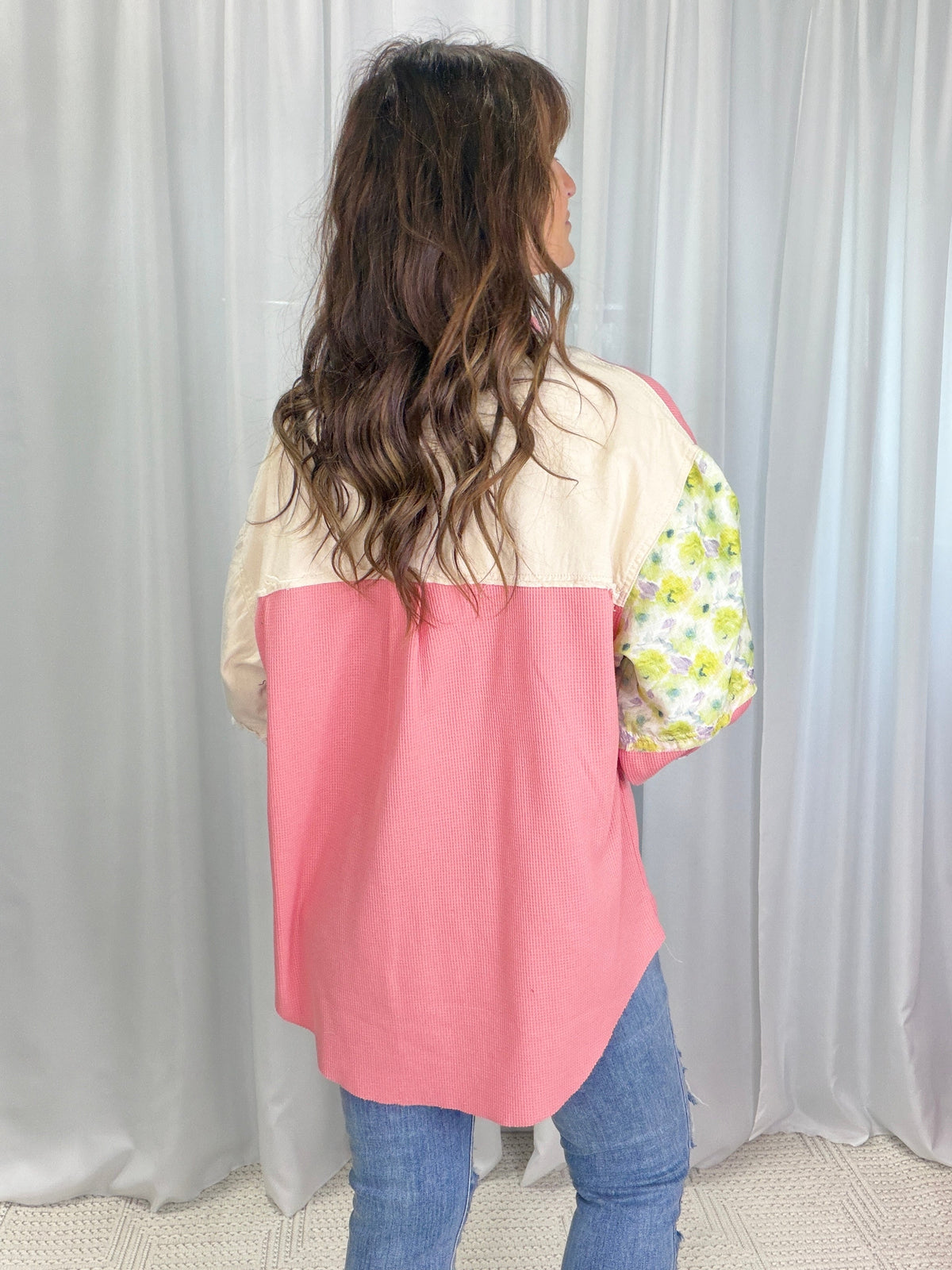 POL Sassy Look Oversized Patch Work Top In 6 Colors *Final Sale*