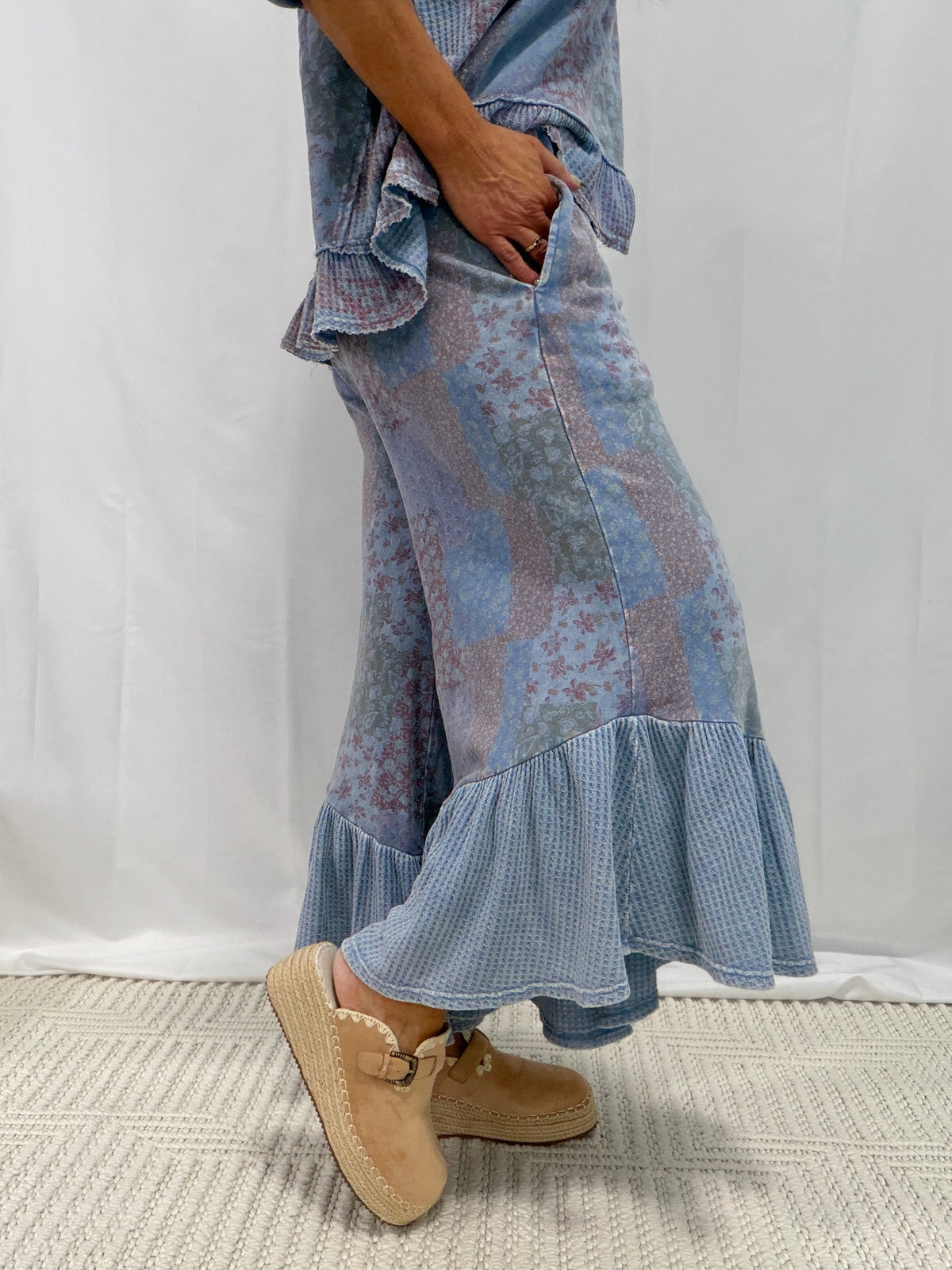 I Run Away Patchwork Print Pants In 3 Colors