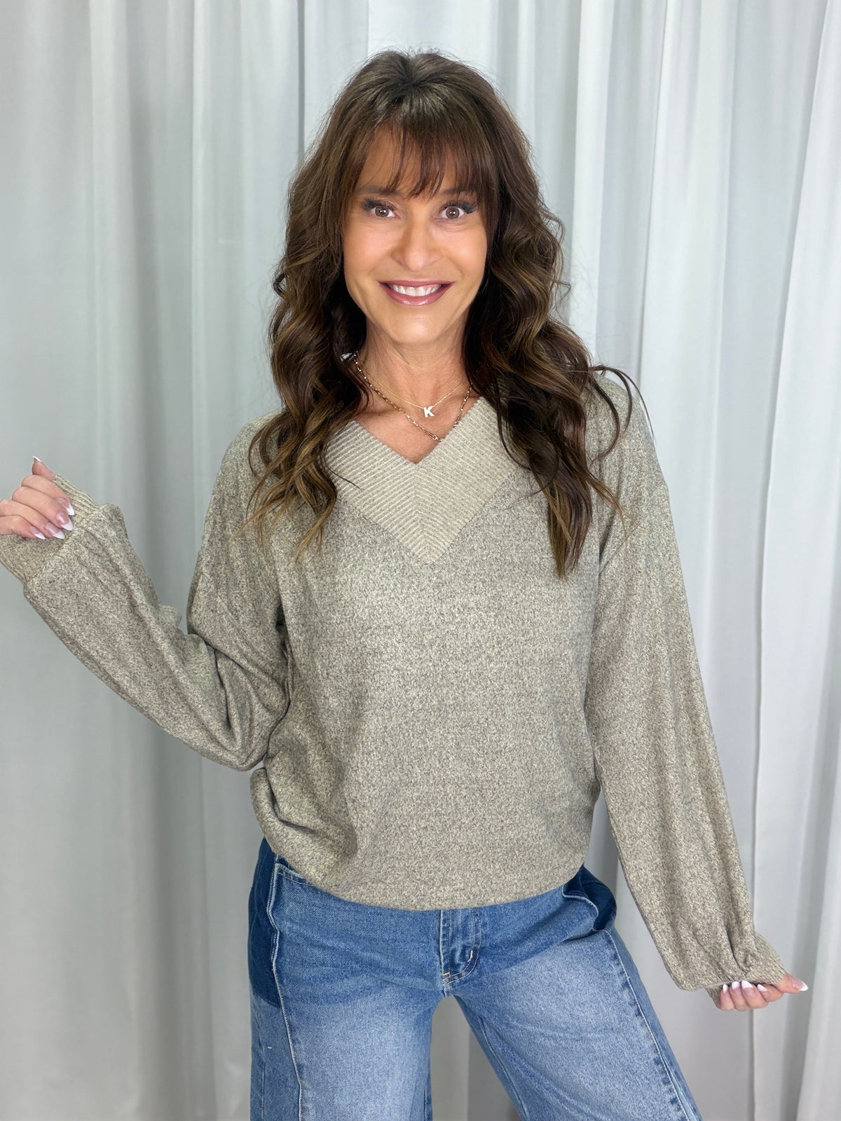 Love Me Deeply Brushed V-Neck Top In 3 Colors *Final Sale*