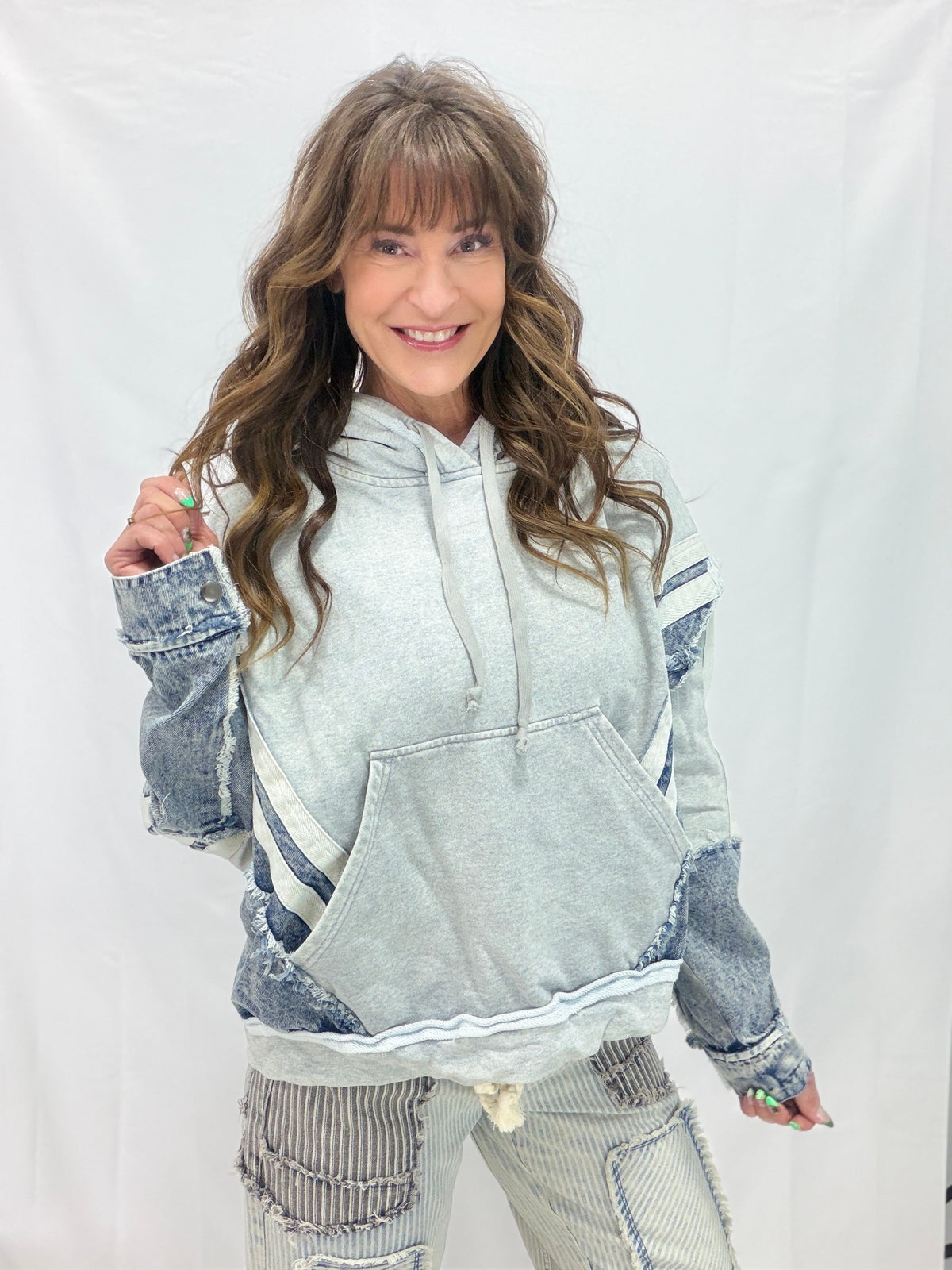 Oli & Hali Denim Edge Hoodie in 2 Colors