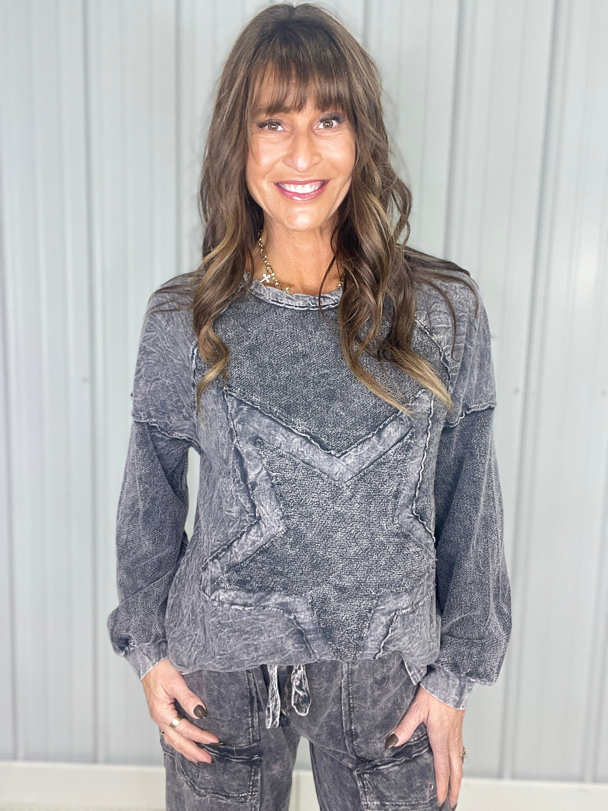 Shine Your Way Star Patched Sweatshirt In 4 Colors