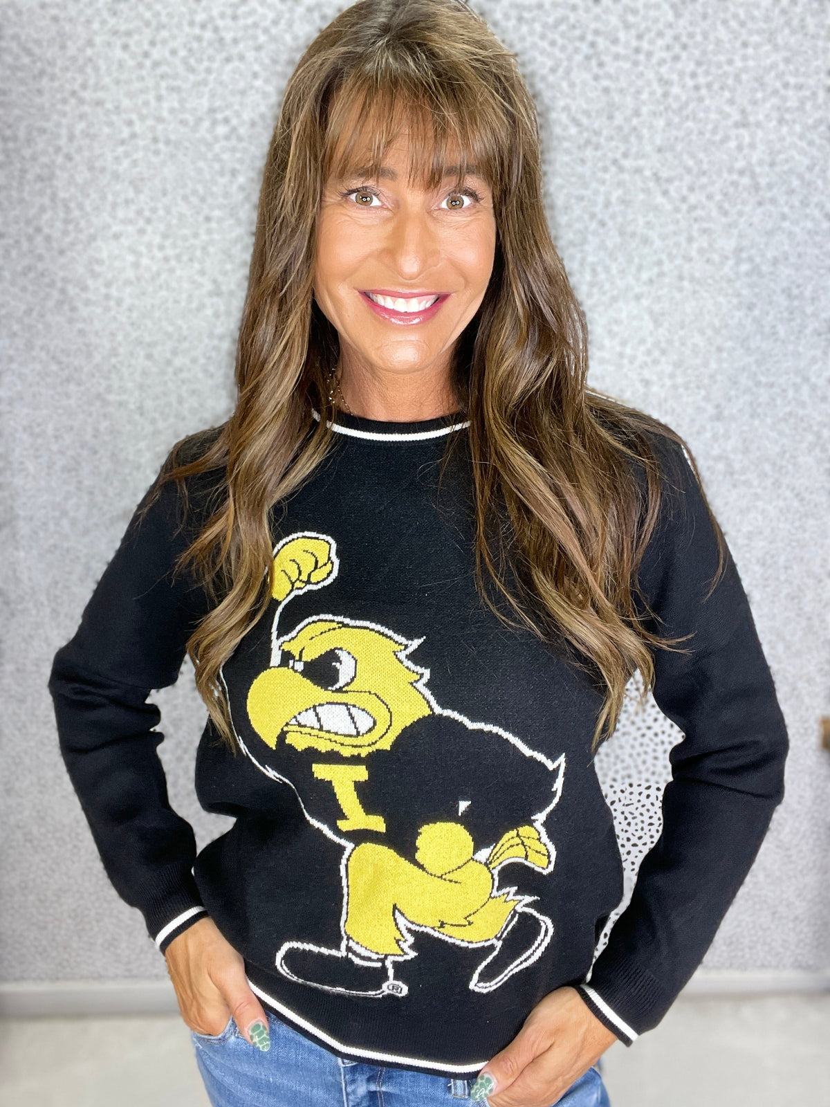 Iowa Wicks Woven Herky Sweater