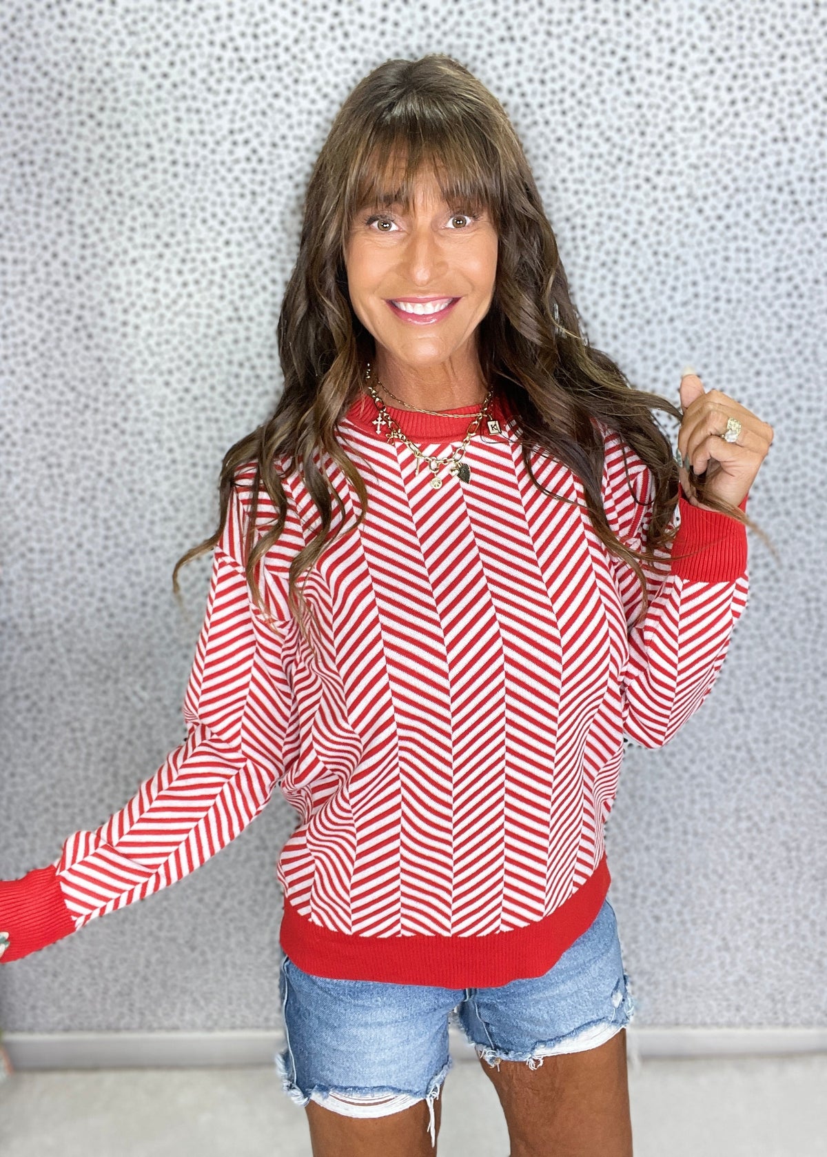 Holiday Glam Long Sleeve Sweater In Red *Final Sale*