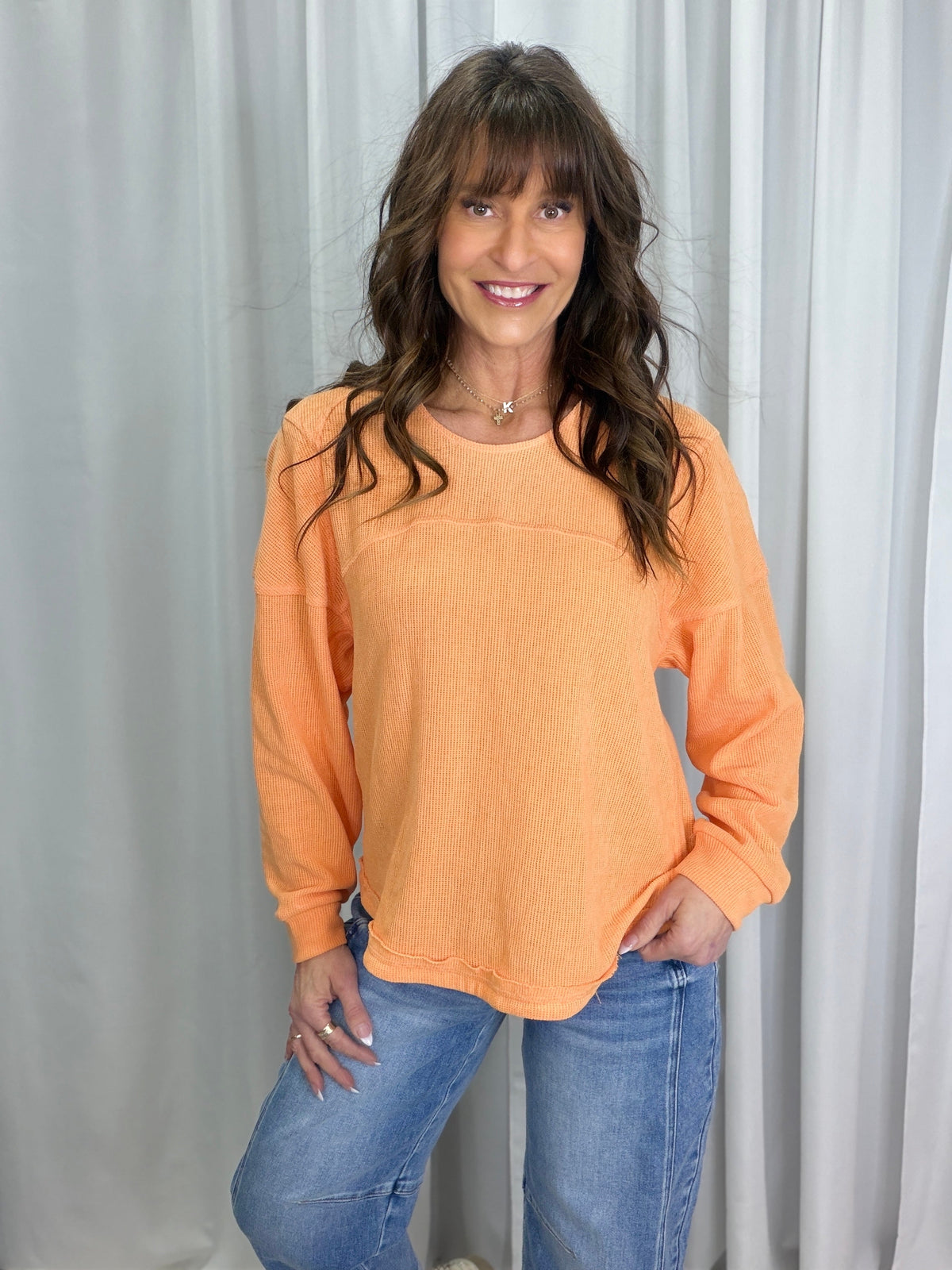 Stick Season Long Sleeve Soft Knit Top In 2 Colors