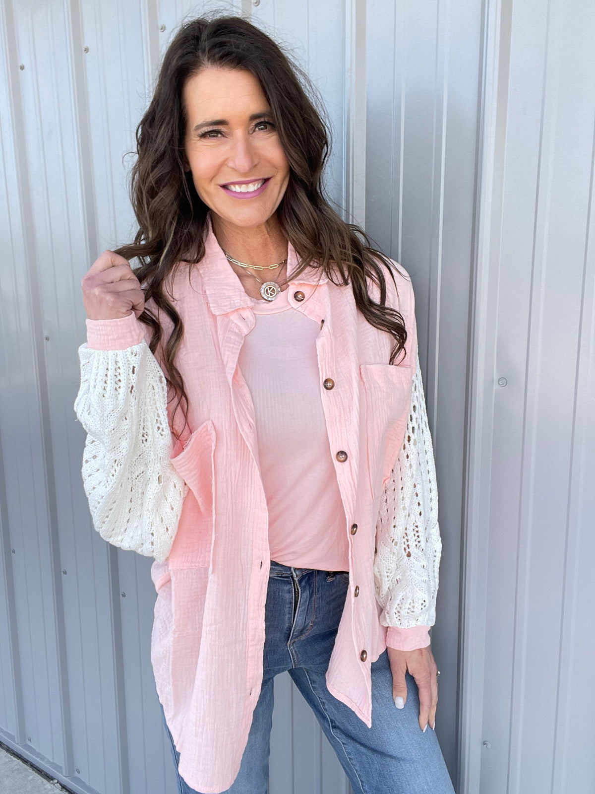 Pol Woven Ways Open Weave Sleeve Gauze Button Down Shirt In 9 Colors *Final Sale*