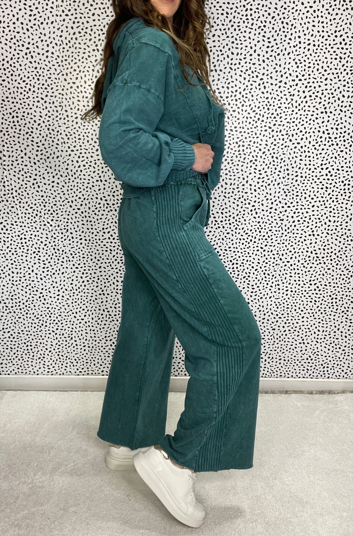 Lucky Lady Ribbed Accent Easy Mineral Wash Pants In 6 Colors