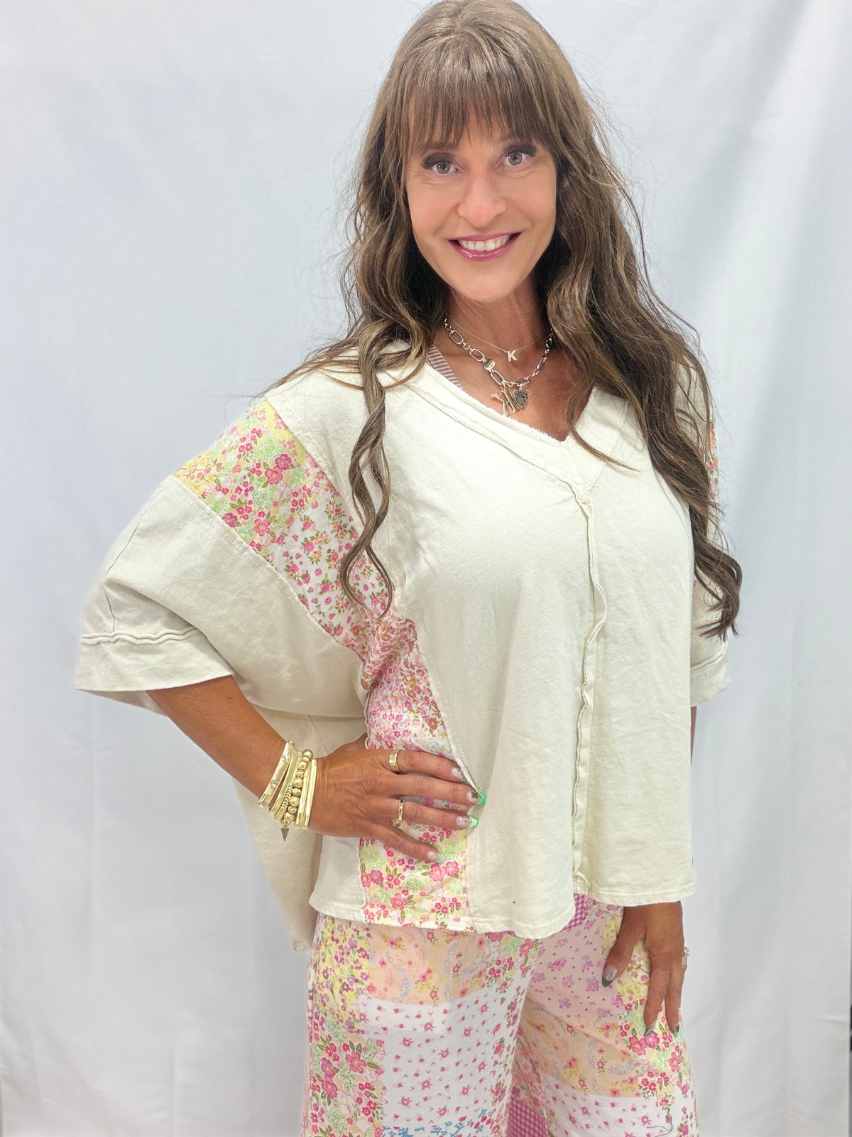 Floral Frolic Mineral Washed Spring Picnic Poncho In 4 Colors