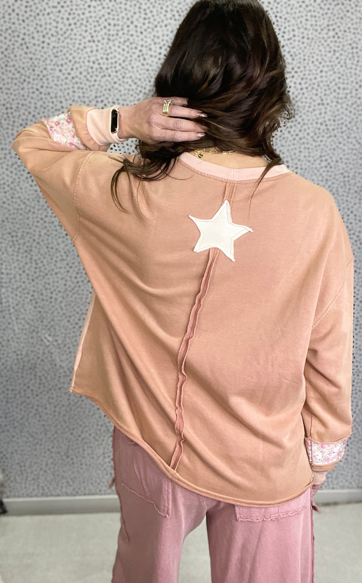 Peace All Around Patchwork Easy Fit Top
