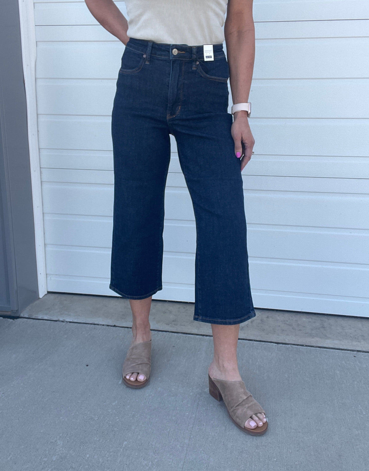 Judy Blue Sailor Tummy Control Wide Crop Jeans 716