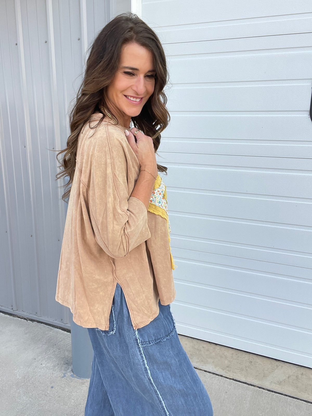 Beautiful Star Loose Fit Top In 3 Colors: Cream. Brown, Rose *Final Sale*