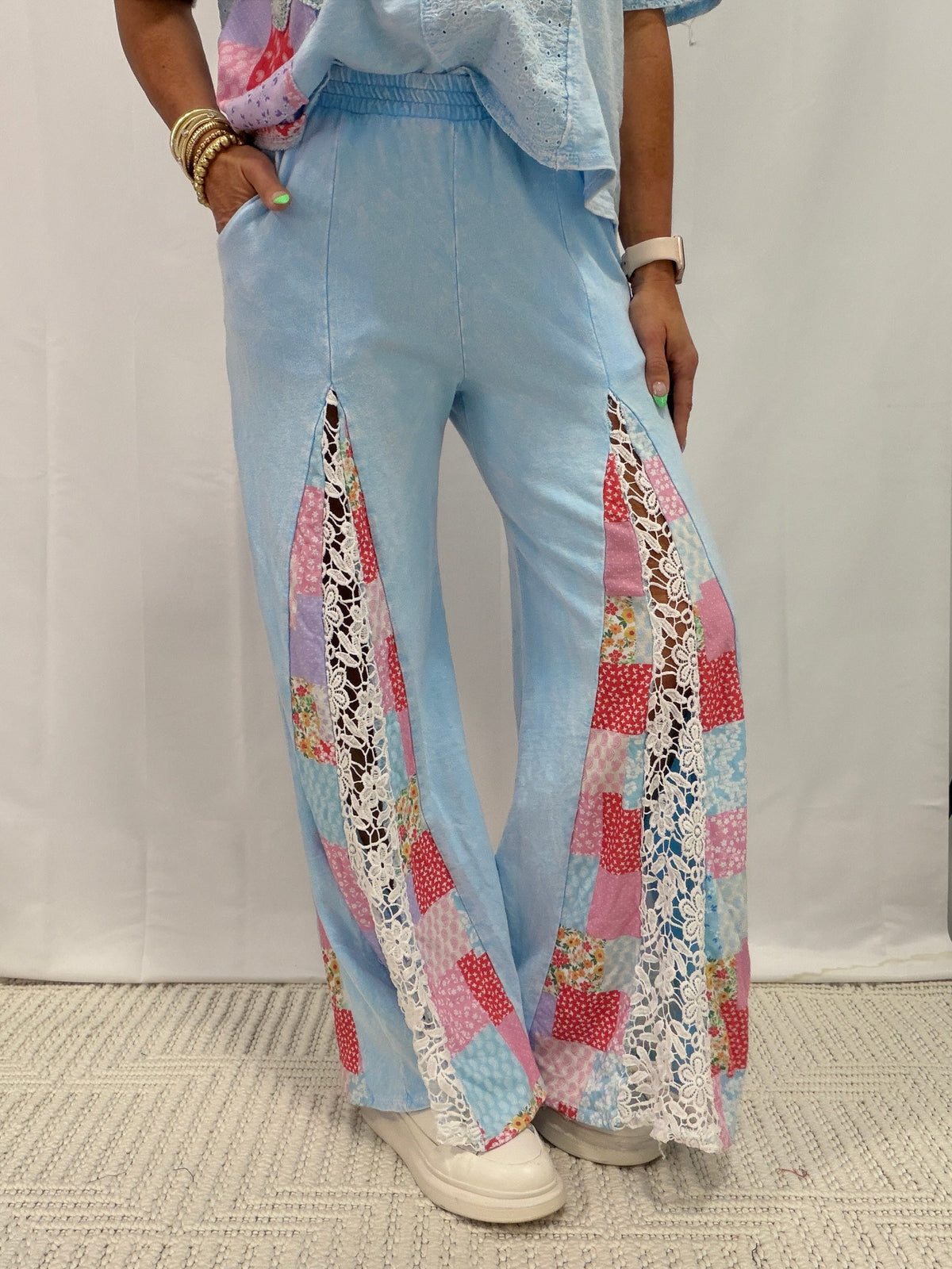 Don't Want To Miss Out Patchwork Floral Pants In 2 Colors *Final Sale*
