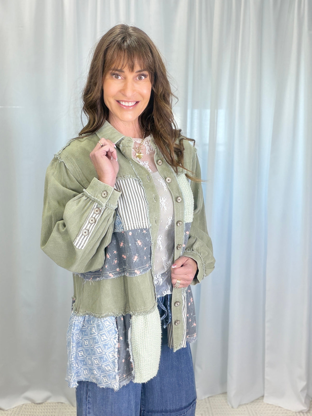 POL The Time Is Now Mixed Print Shirt Jacket In 5 Colors *Final Sale*