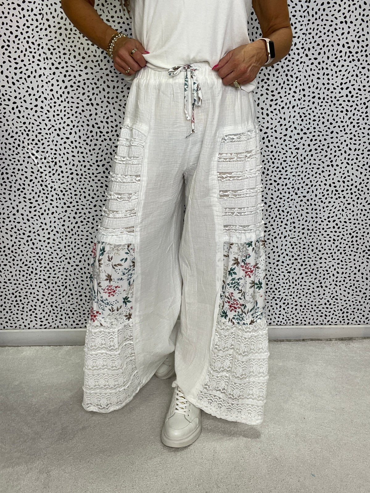 POL Patchwork Petals Flare Legs Pants In 3 Colors