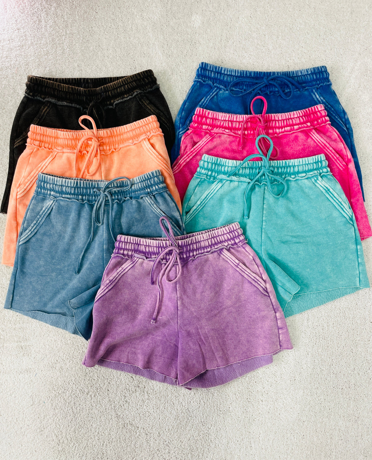 Destination Relaxation Fleece Drawstring Shorts In 8 Colors *Final Sale*