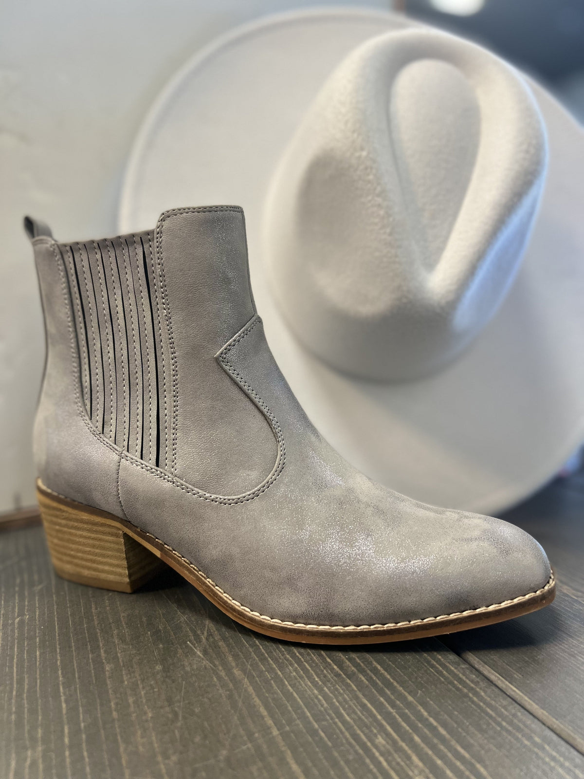 Corky's Starboard Side Zip Grey Metallic Boots *Final Sale*