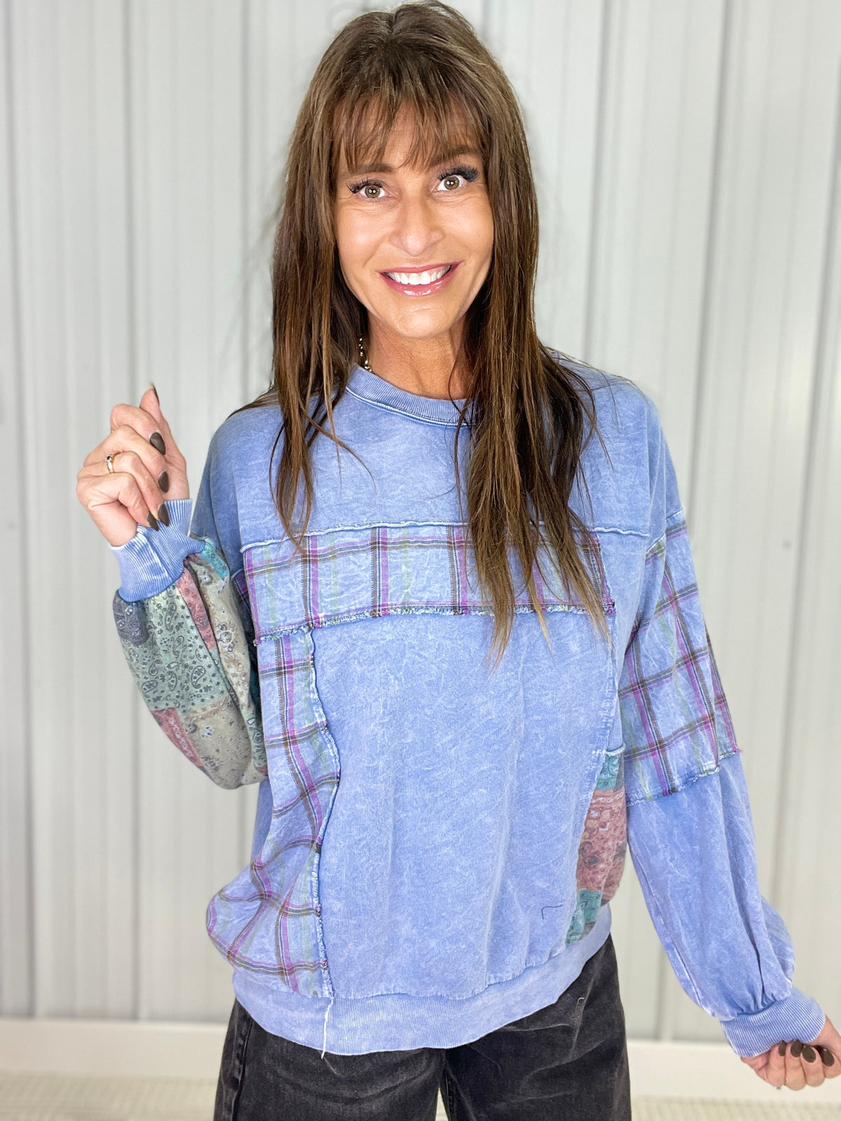 Floral Patchwork Haven Top In 2 Colors