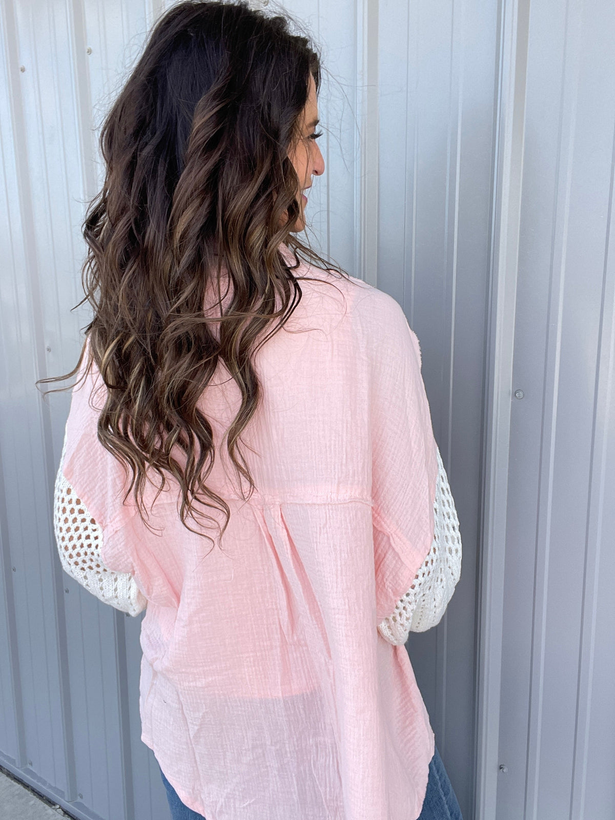 Pol Woven Ways Open Weave Sleeve Gauze Button Down Shirt In 9 Colors *Final Sale*