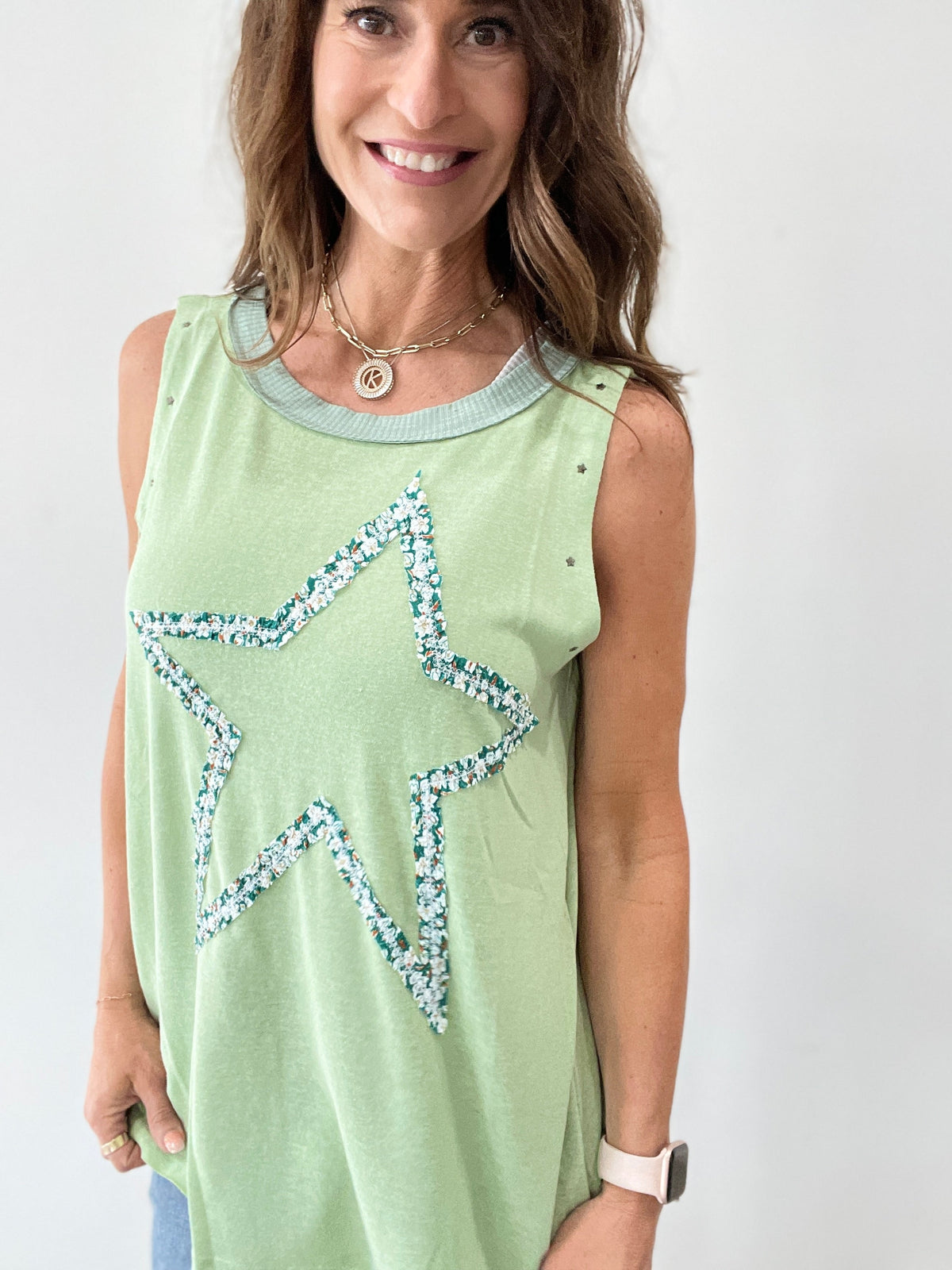 Pol Star Struck Outseam Sleeveless Top In 4 Colors: Coral, Green, Grey, Mocha *Final Sale*