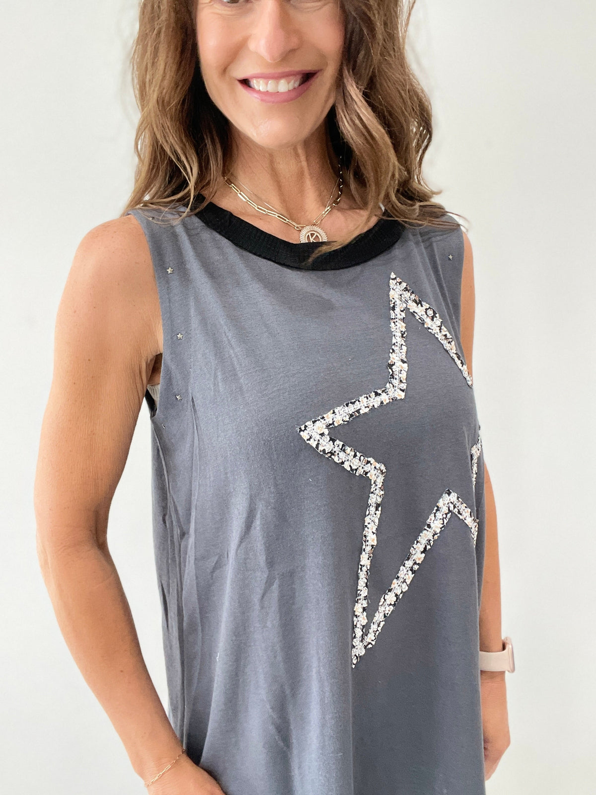 Pol Star Struck Outseam Sleeveless Top In 4 Colors: Coral, Green, Grey, Mocha *Final Sale*