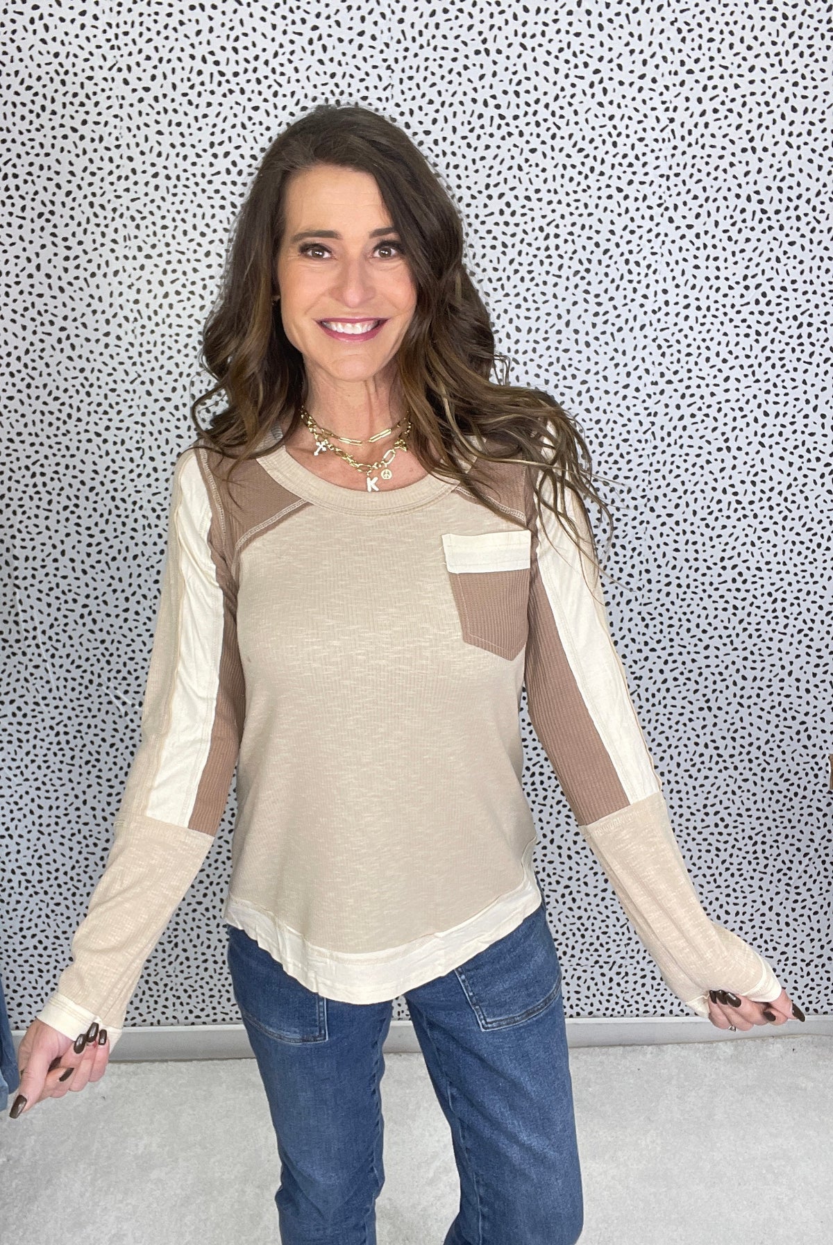 POL New Game Thermal Mix Long Sleeve Top In 4 Colors