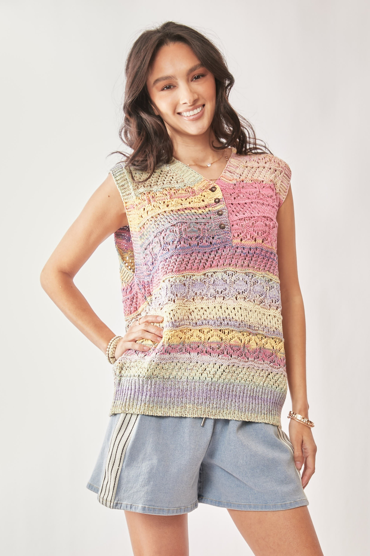 Works Out Perfect Sleeveless Knit Top In Pastel