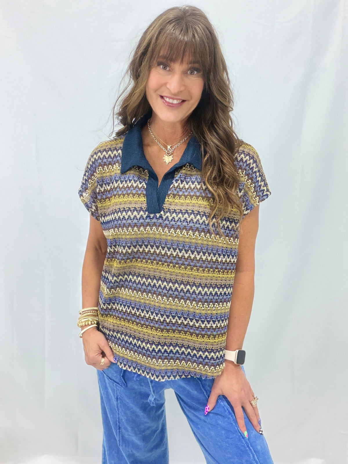Oli & Hali Stripped Success Top In 2 Colors