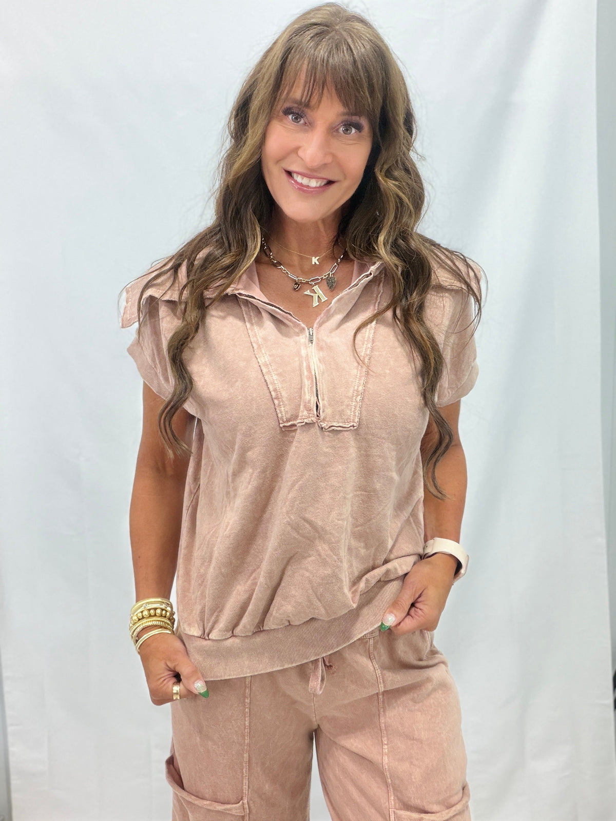 All Kinds Of Fun Half Zip Top In 2 Colors