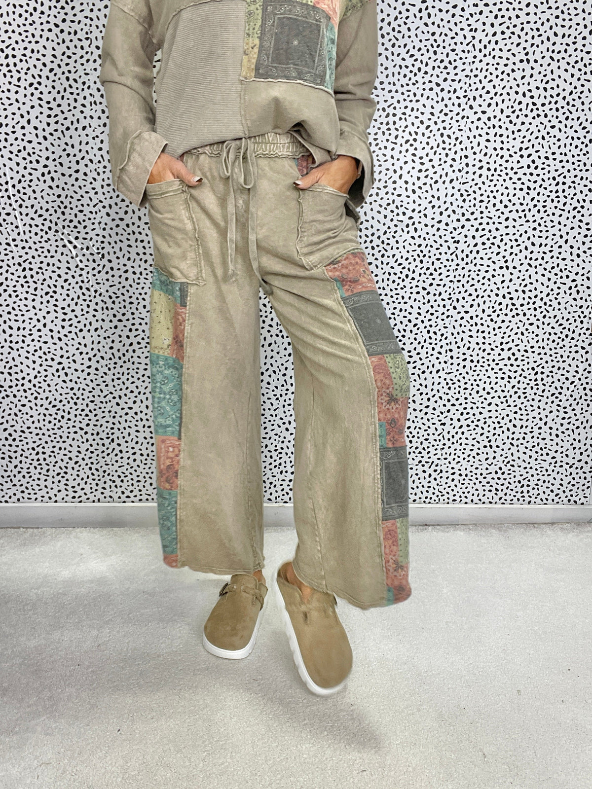 Revival Patchwork Crop Pants In 3 Colors