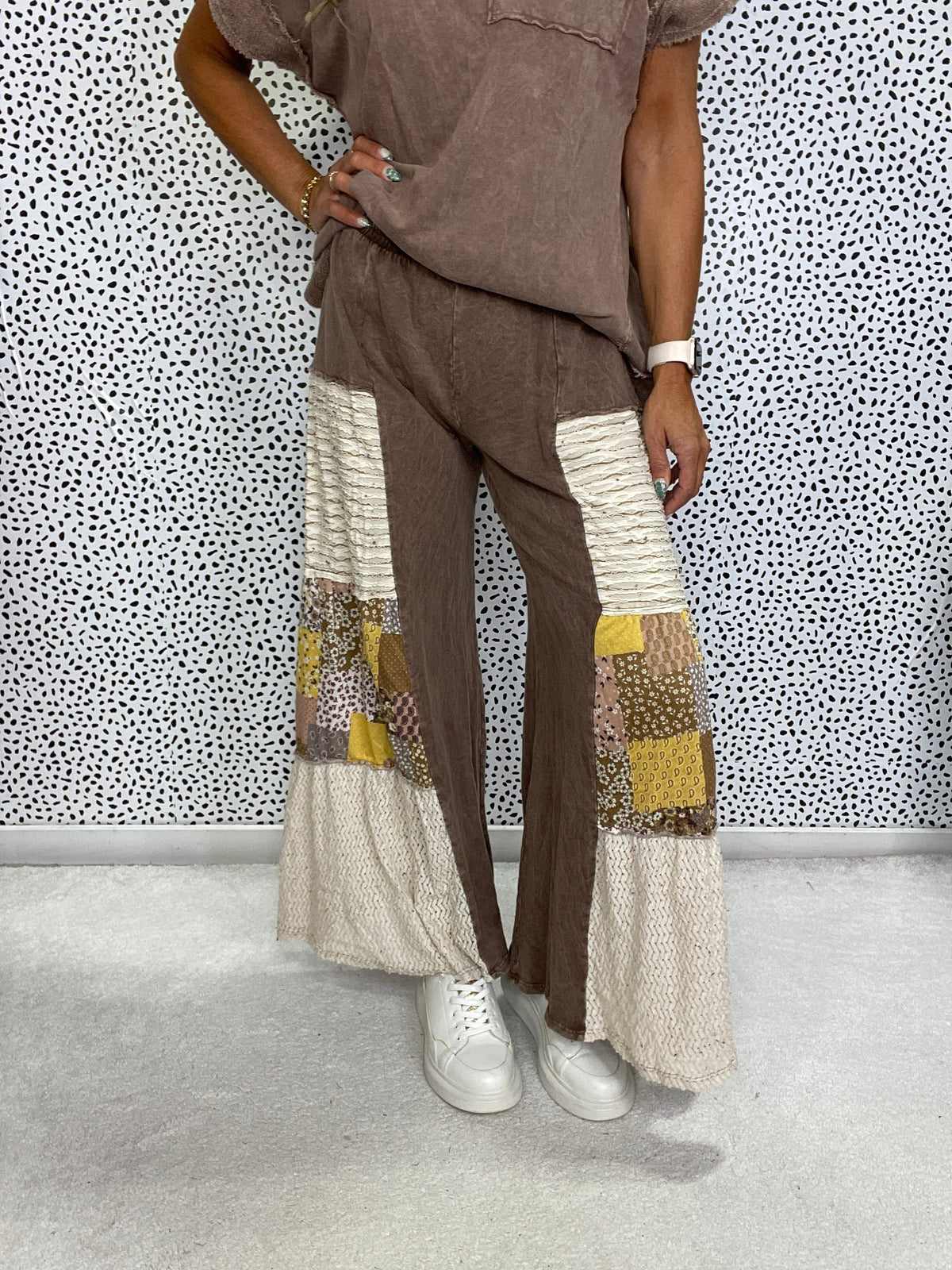 Risky Business Patchwork Boho Tiered Pants In 2 Colors