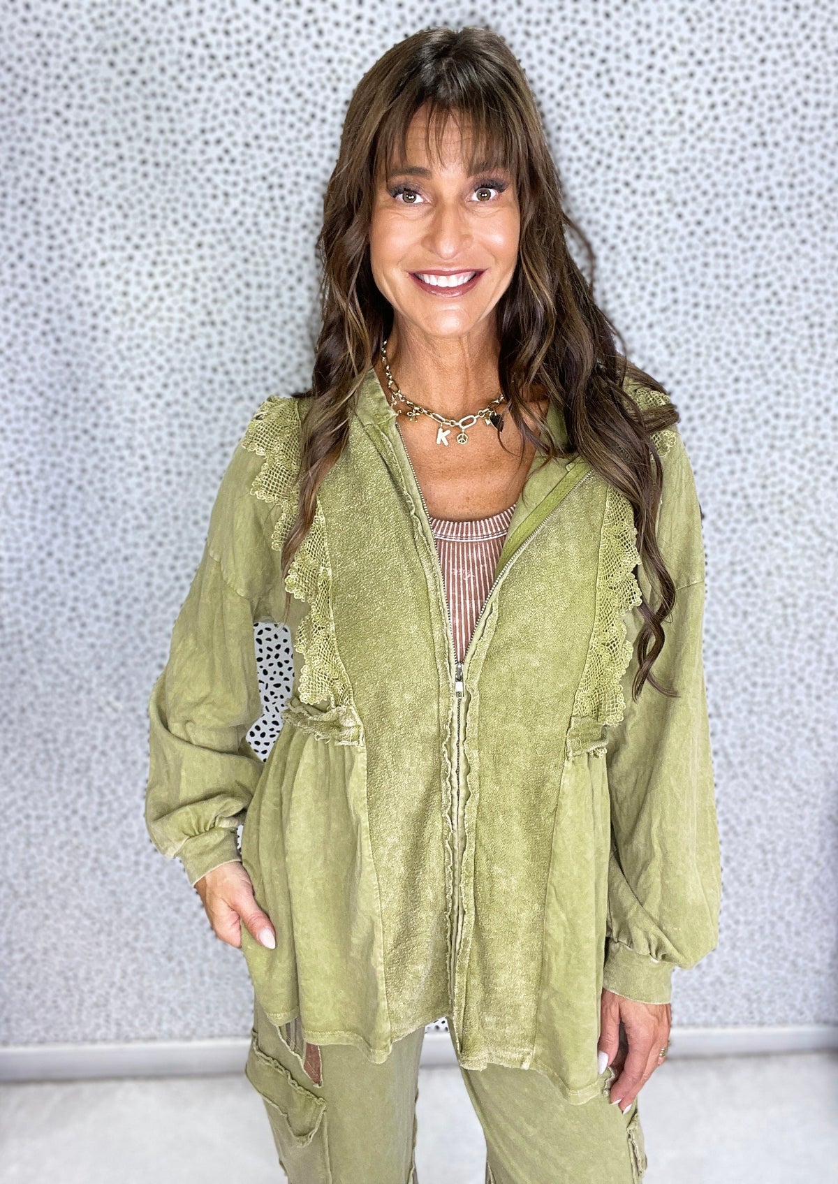 Wild Card Energy Flared Zipup Hoodie Jacket In 2 Colors *Final Sale*