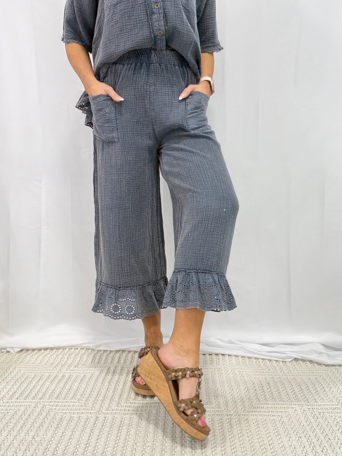 Calming Myself Down Cropped Pants In 3 Colors