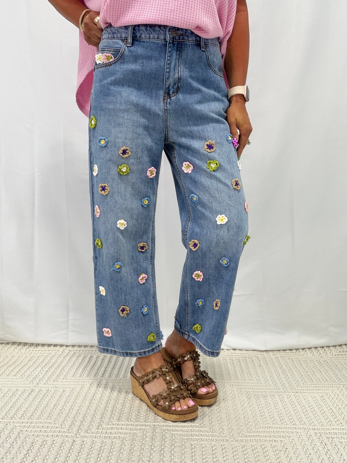 Bloom Stitch Denim Pants