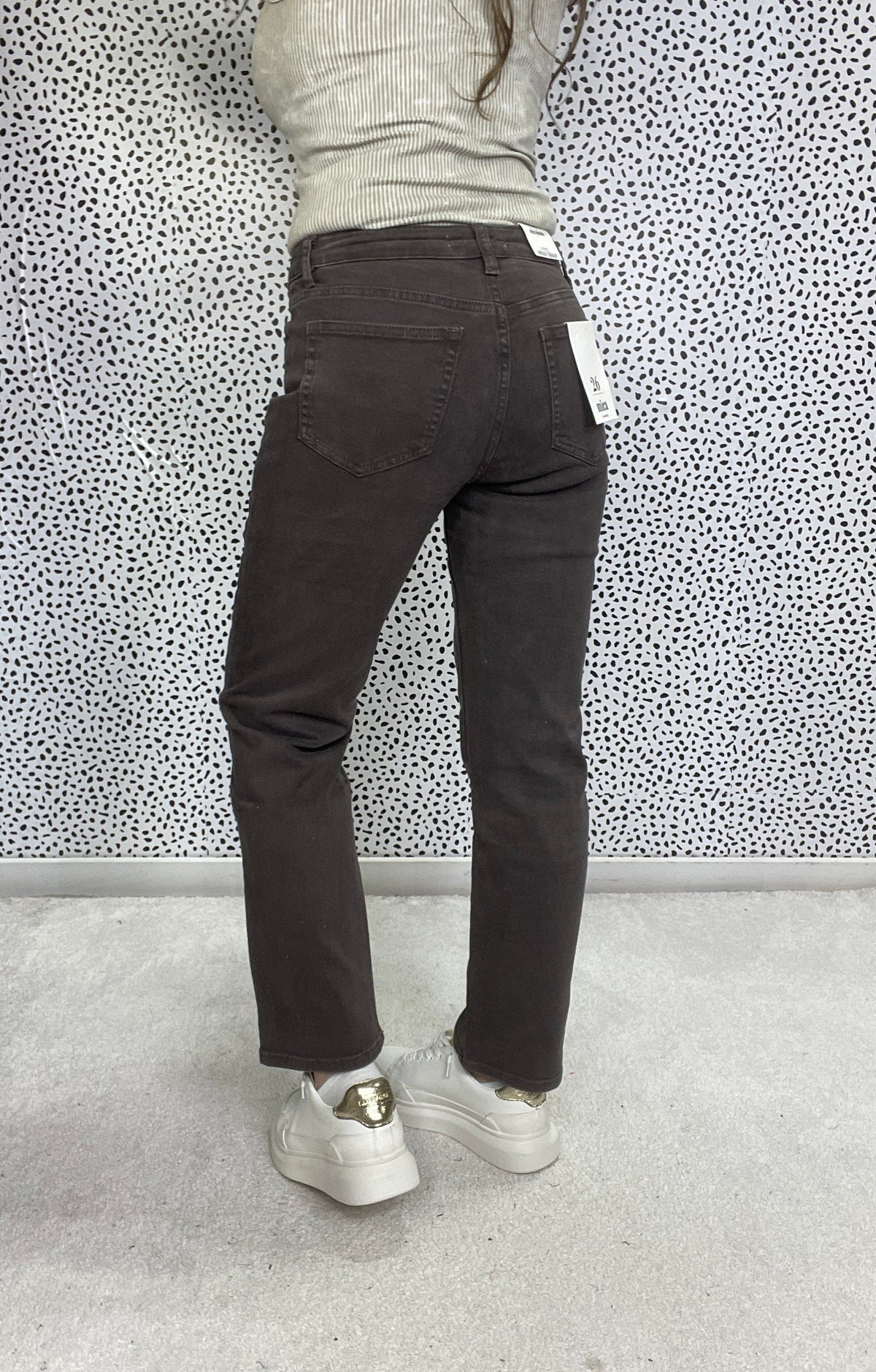 Mica Mandi High Rise Straight Leg Pants 024 In Brown