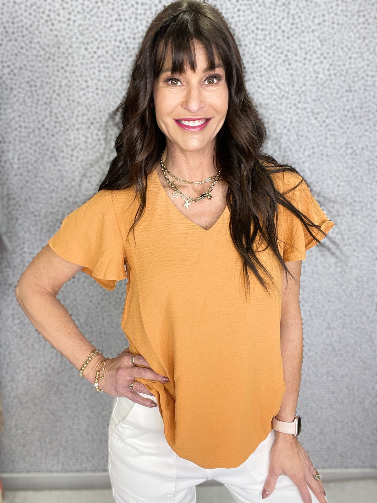 Keep Your Cool Flutter Sleeve V Neck In 4 Colors *Final Sale*