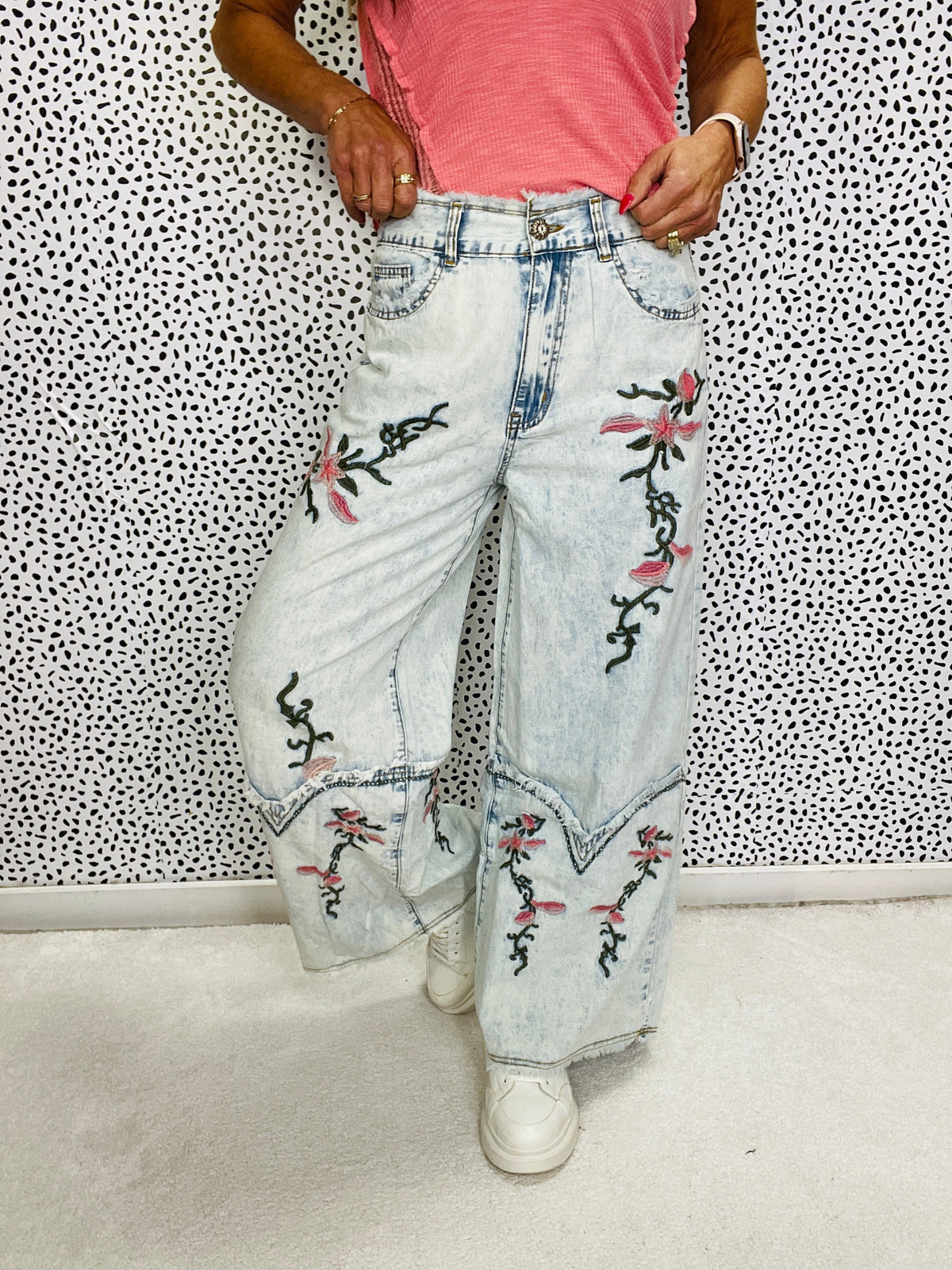 Pol Prairie Bloom Lightweight Chambray Pants *Final Sale*