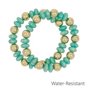 Water Resistant Set Of 2 Stretch Bracelets In 4 Colors *Final Sale*