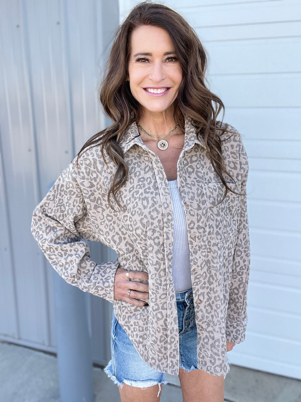 Animalize Corded Button Front Easy Shirt *Final Sale*