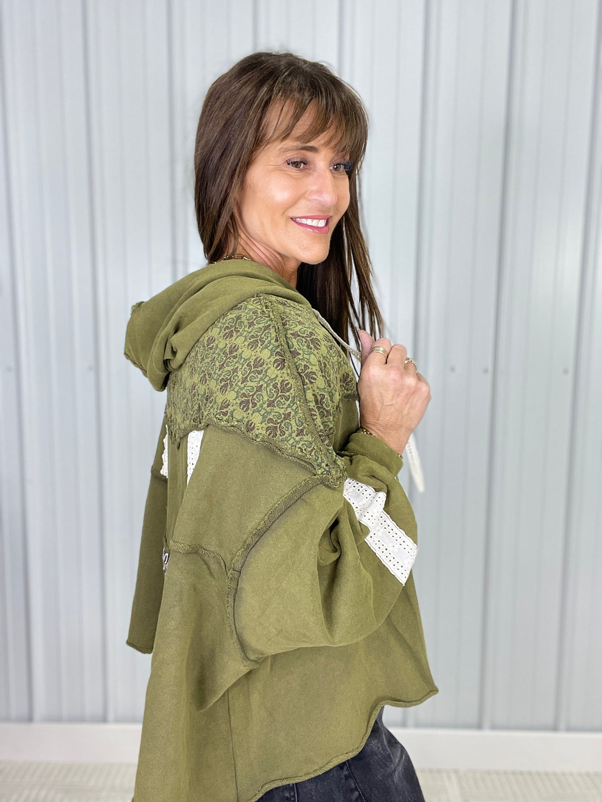 POL Boho Days Balloon Sleeve Hoodie In 2 Colors