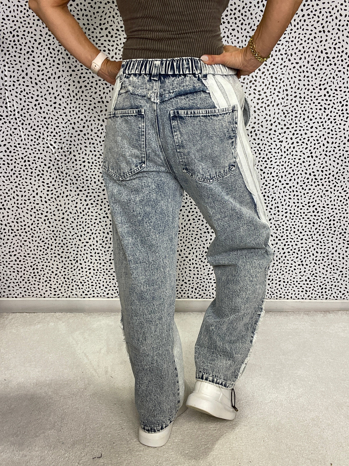 Oli & Hali Denim Remix Joggers In Grey *Final Sale*