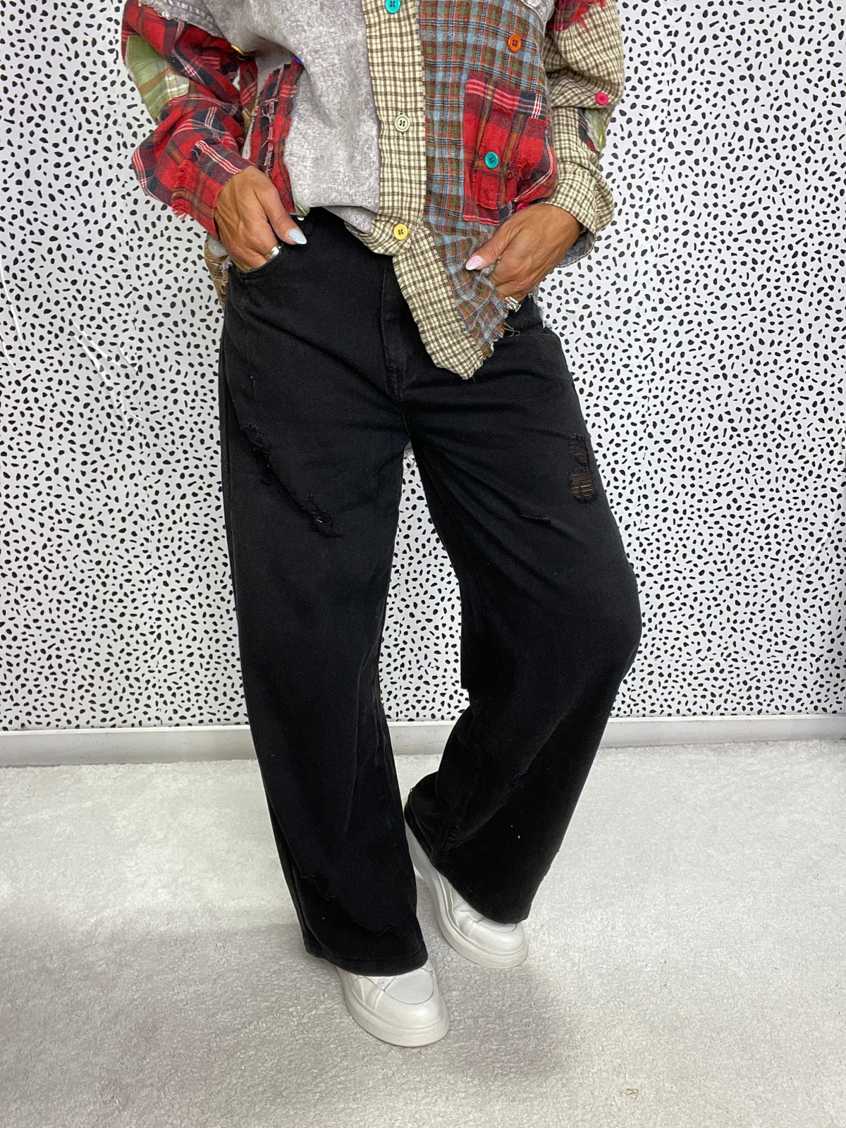 POL Everyday Edge Distressed Pants In 2 Colors