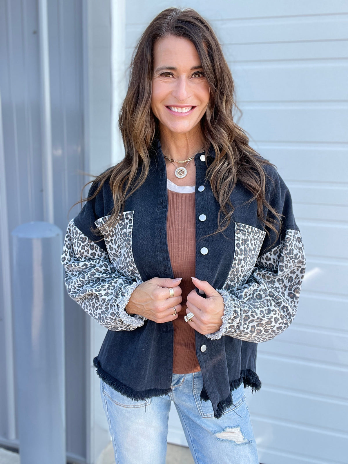 Pol All The Animal Vibes Oversized Shirt Jacket In 2 Colors: Black, Mocha *Final Sale*
