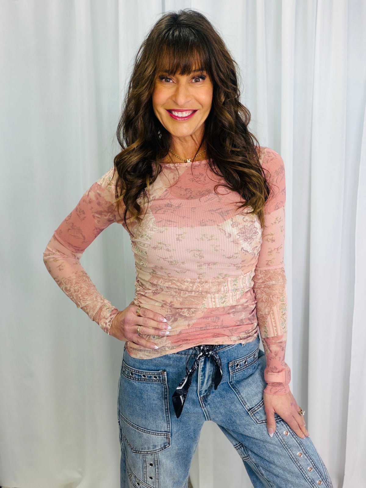 Willow Patchwork Mesh Top in 2 Colors