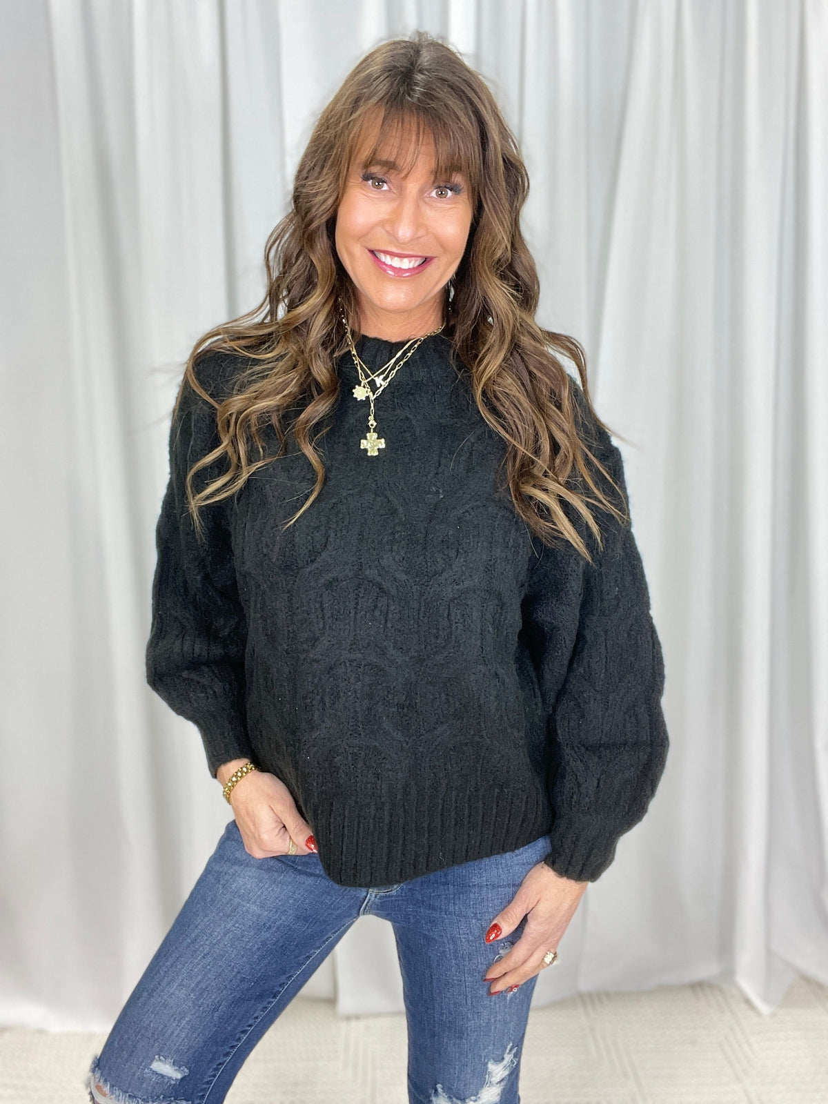 POL Heavenly Cable Softness Sweater
