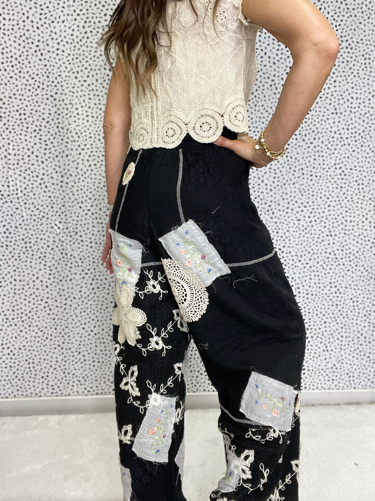 Pol Rose Garden Patchwork Pants In 3 Colors