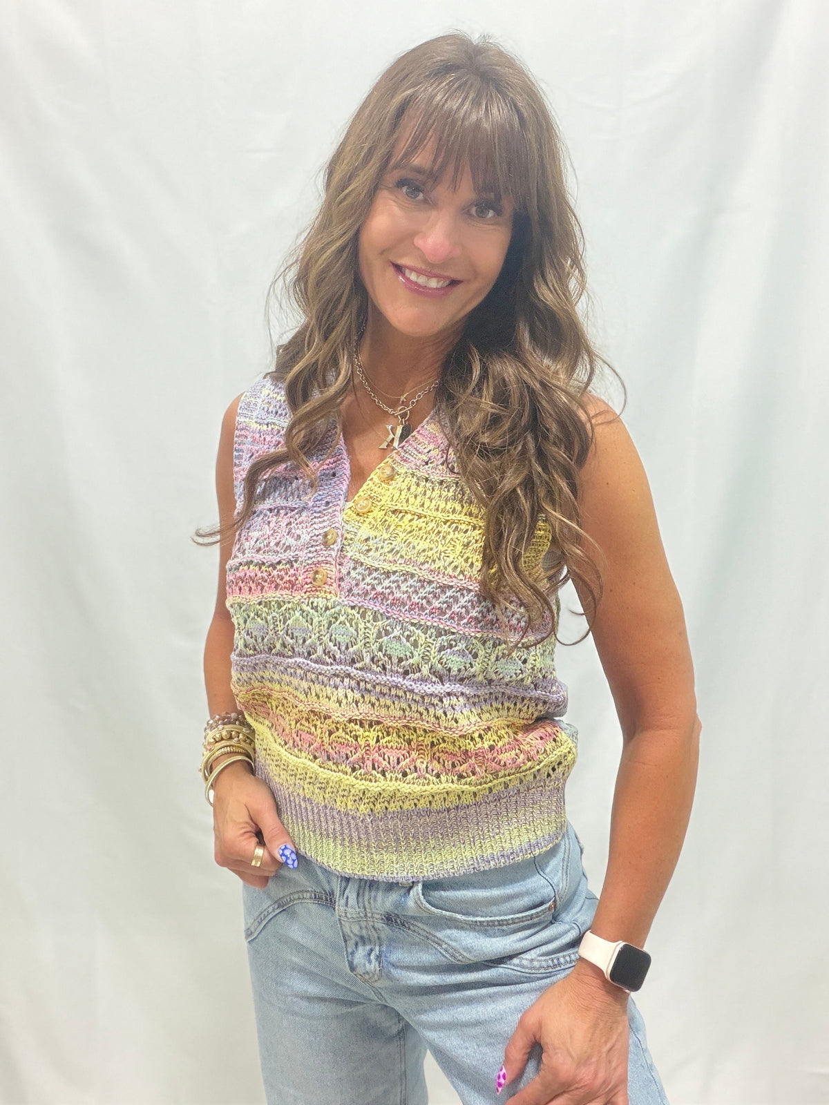 Works Out Perfect Sleeveless Knit Top In Pastel