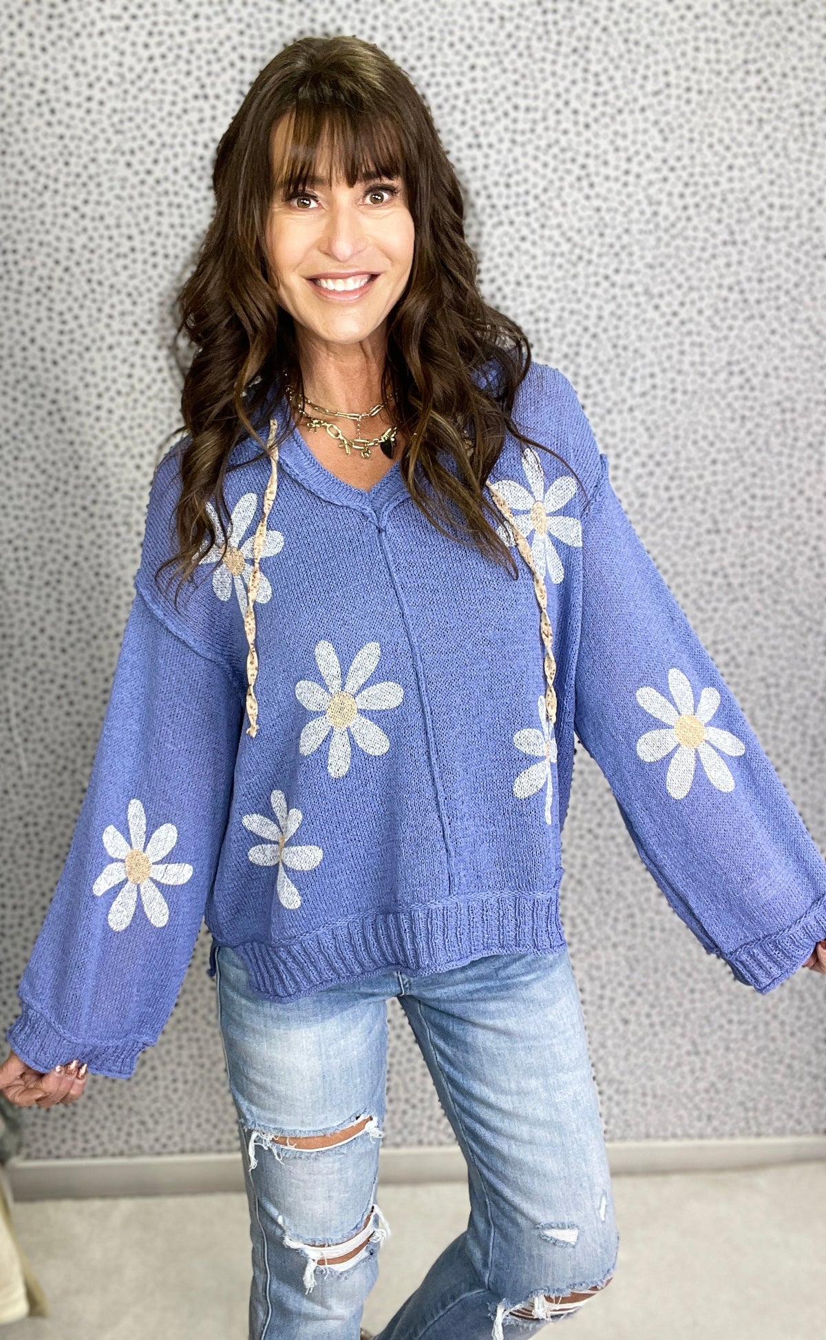 POL Summer Flower Lightweight Sweater Hoodie In 6 Colors *Final Sale*