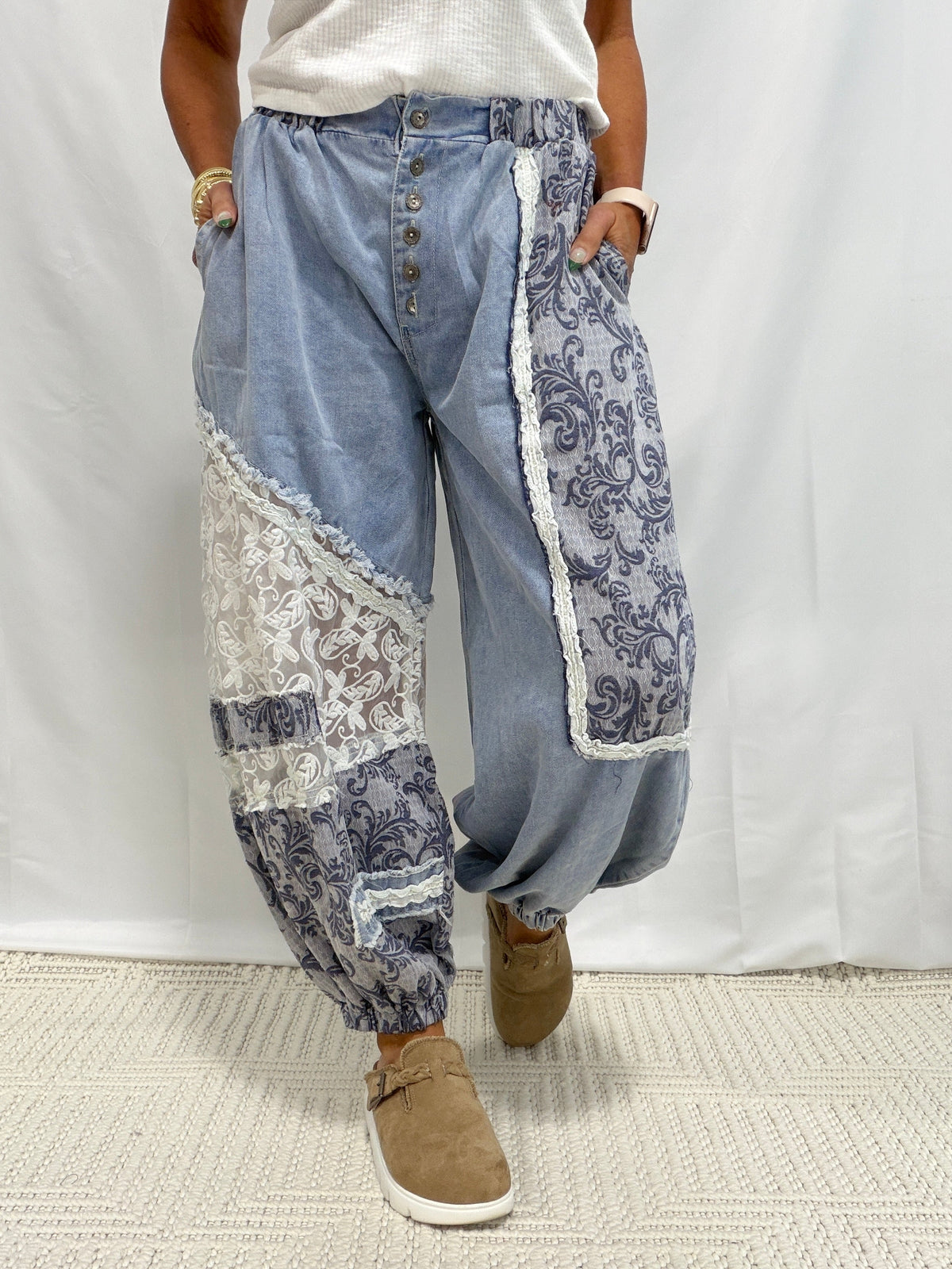 POL You Make Me Forget Crochet Accent Bottoms In 2 Colors