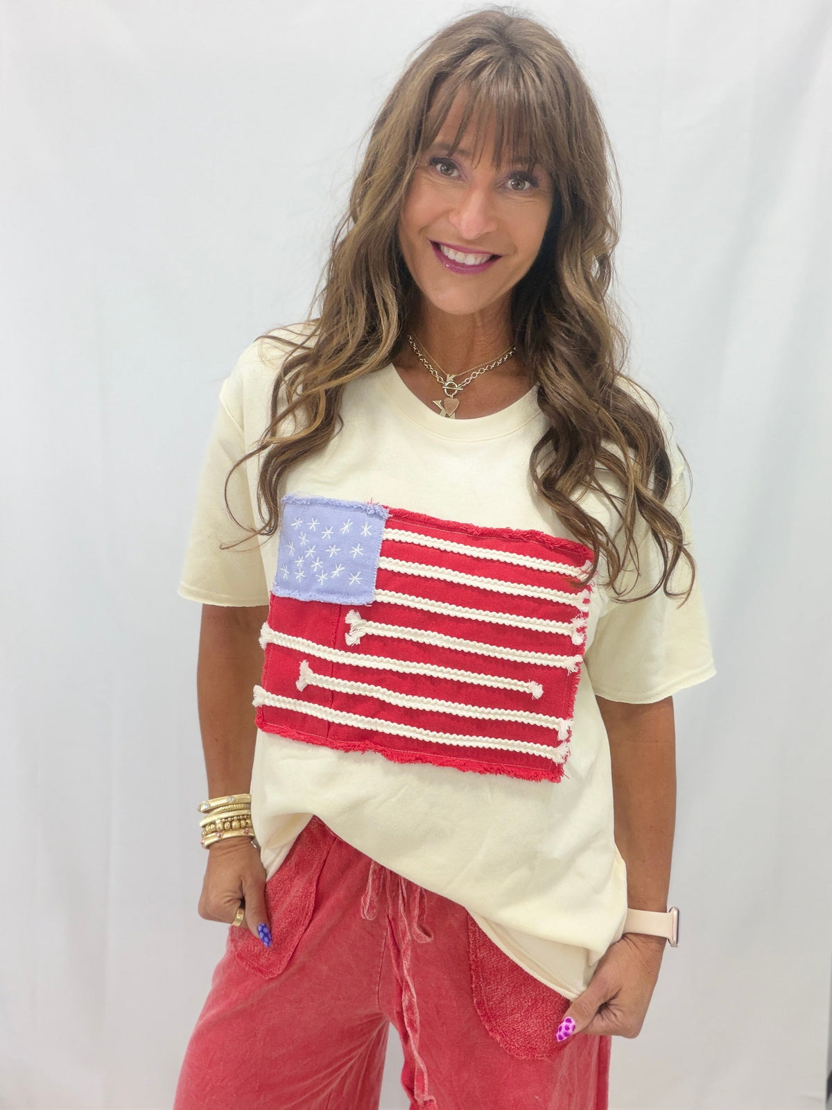 Star-Spangled Cutie Easy Fit Top in 2 Colors